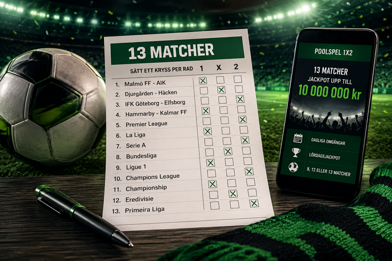 Unibet 1X2 med upp till 10 miljoner i jackpot
